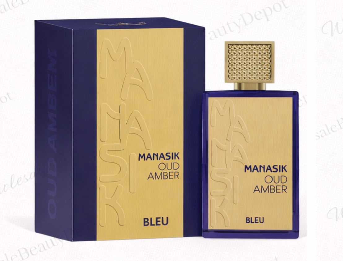 Manasik Oud Amber Bleu EDP For Men 3.4oz Inspired by Amber Oud Blue