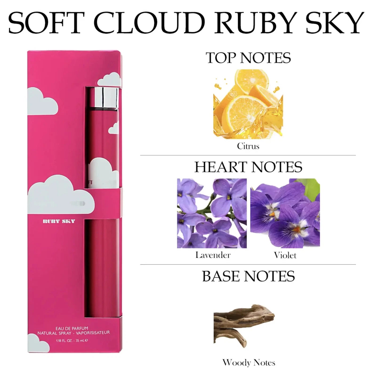 Soft Cloud Ruby Sky EDP For Woman 1.18oz Women's Long Lasting Perfume
