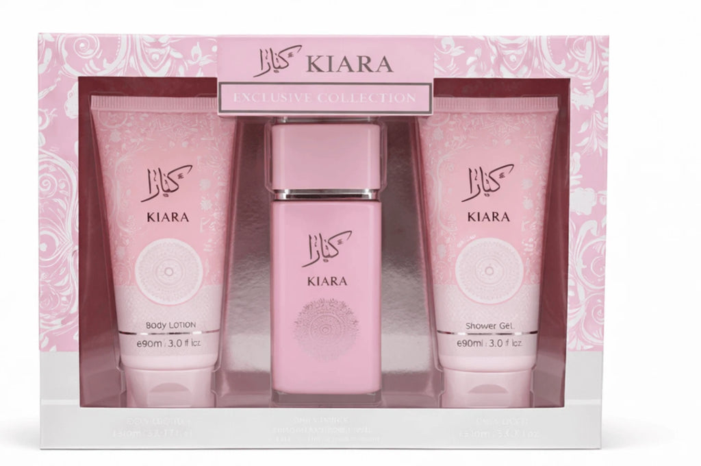 Kiara Pink Women’s Gift Set 3 Piece EDP 100ml with Body Lotion & Shower Gel