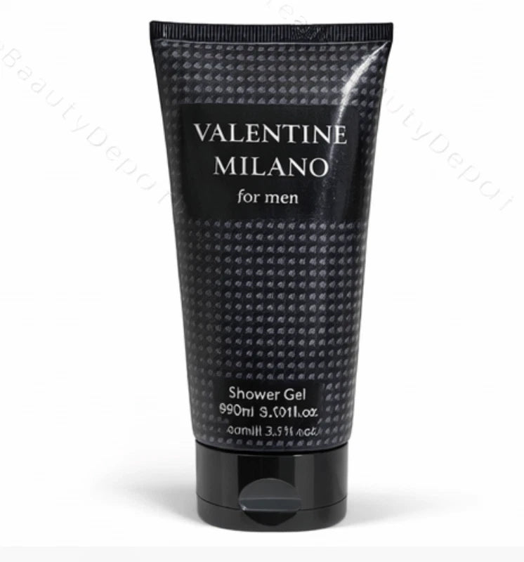 Valentine Milano Men Set For Men 3.4oz EDP 2x 3.0oz Body Lotion & Shower Gel