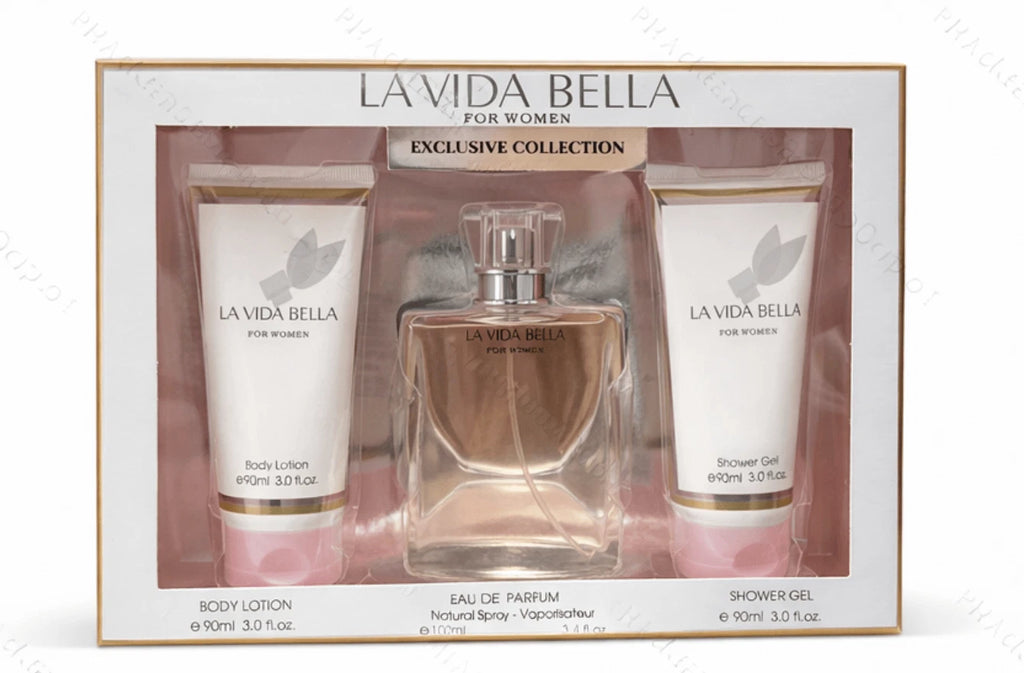 La Vida Bella Gift Set for Women 3.4oz Perfume + Shower gel & Body Lotion