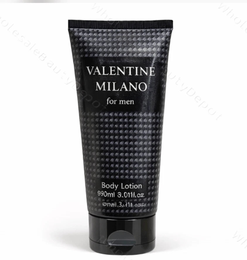 Valentine Milano Men Set For Men 3.4oz EDP 2x 3.0oz Body Lotion & Shower Gel