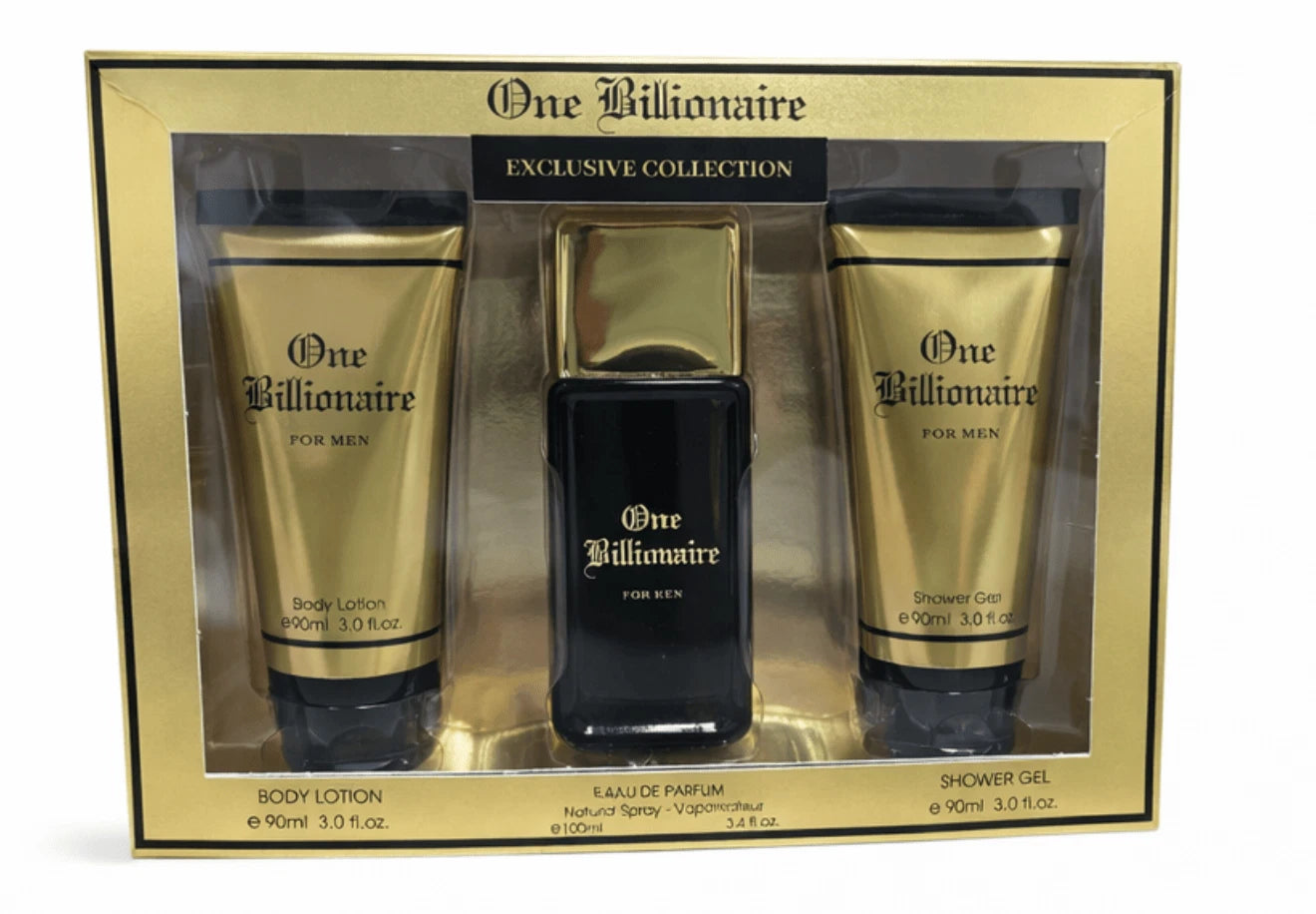 One Billionaire Gift Set For Men EDP 3.4oz and 90ml Lotion and Shower Gel