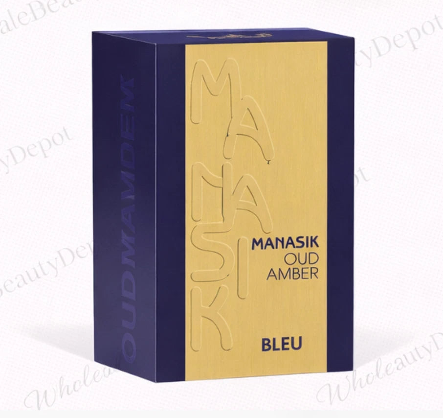 Manasik Oud Amber Bleu EDP For Men 3.4oz Inspired by Amber Oud Blue