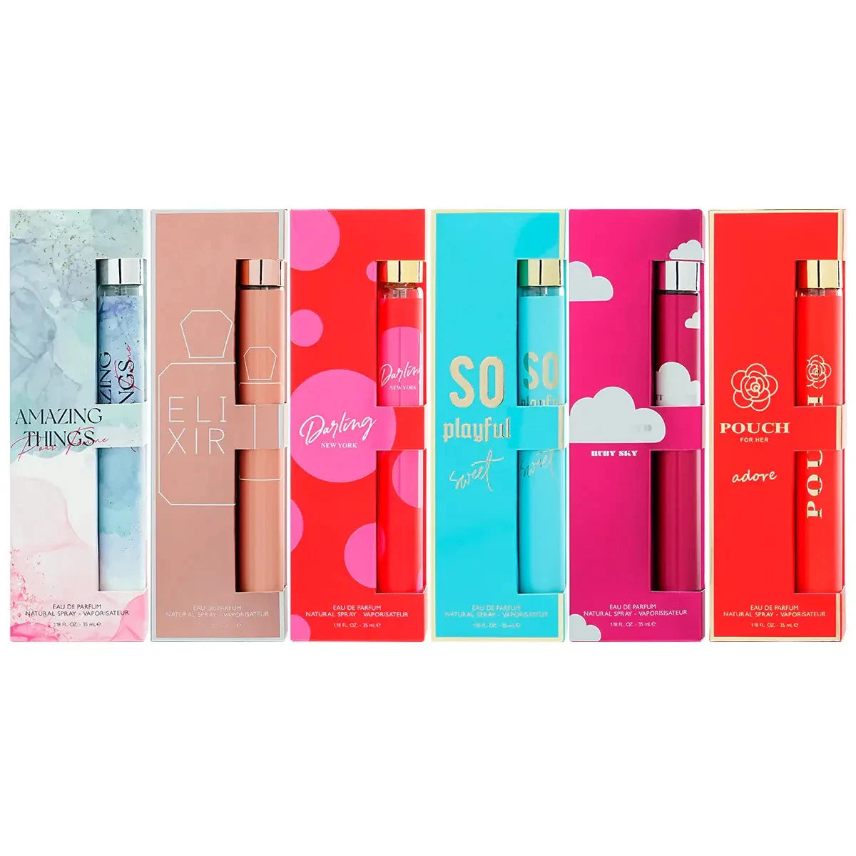 Collection Of Travel Size 6-Pack EDP Perfumes of 1.18 fl oz Perfumes For Woman