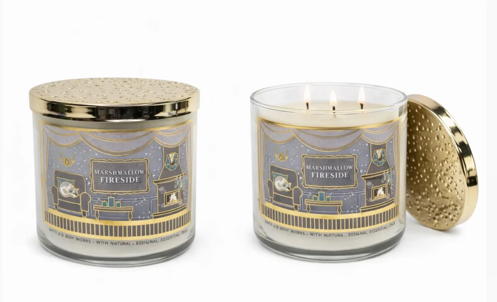 Bath & Body Works Marshmallow Fireside 3-Wick Candle 14 oz Limited Edition