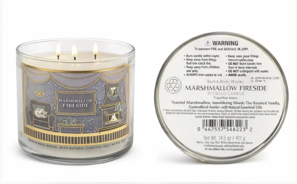 Bath & Body Works Marshmallow Fireside 3-Wick Candle 14 oz Limited Edition