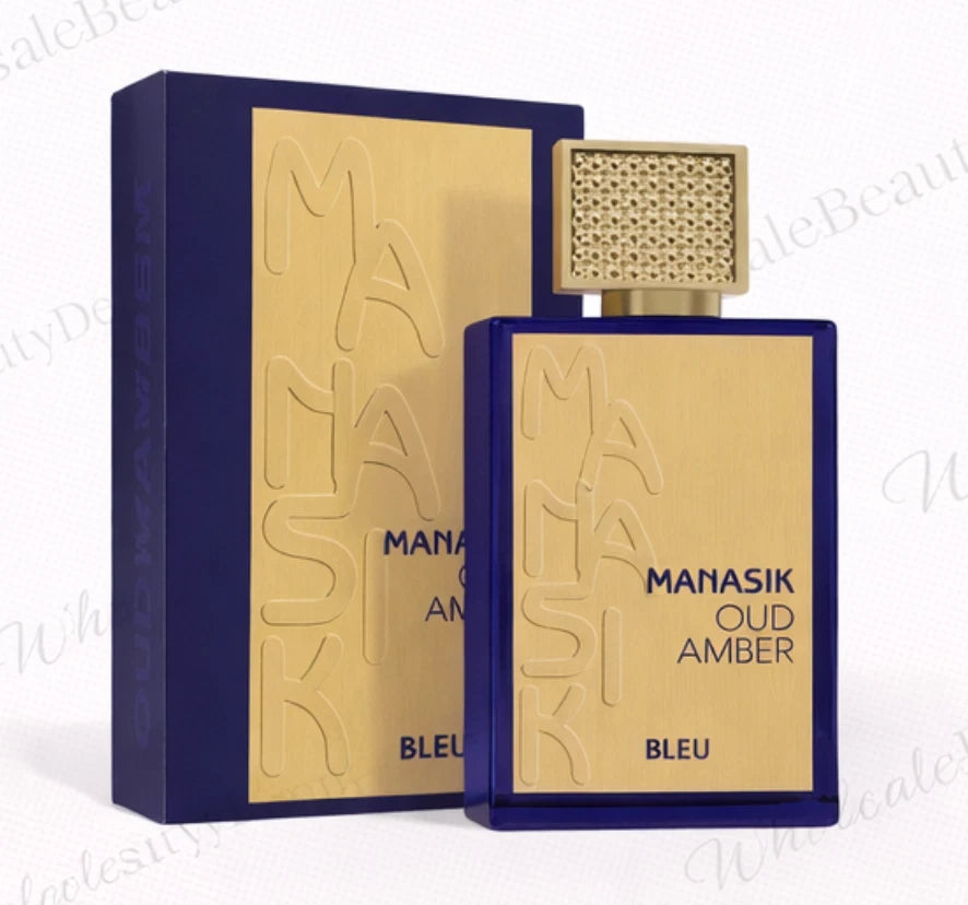 Manasik Oud Amber Bleu EDP For Men 3.4oz Inspired by Amber Oud Blue