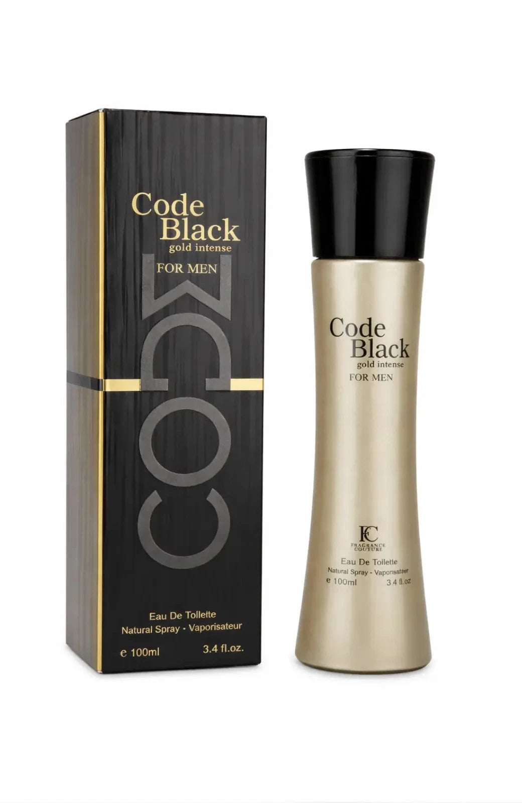 Code Black Gold Intense Eau de Parfum For Men 3.4oz Sealed Long lasting Perfume